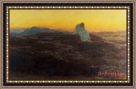 Briton Riviere Christ in the Wilderness Framed Painting