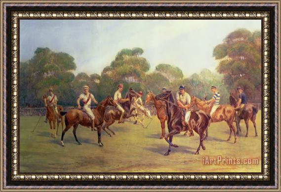 C M Gonne The Polo Match Framed Painting