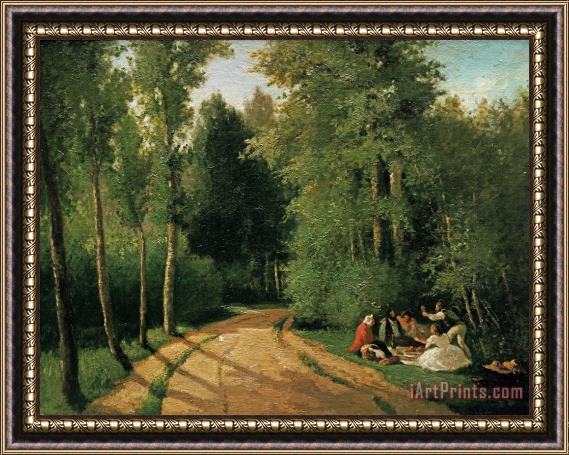 Camille Pissarro A Picnic at Montmorency Framed Painting