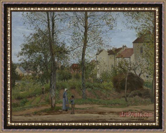 Camille Pissarro Houses at Bougival (autumn) Framed Painting