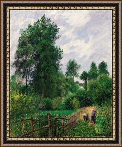 Toile/Cadre Tableau Camille Pissarro "Paysage Avec Peupliers" - Impressionnisme Neuf