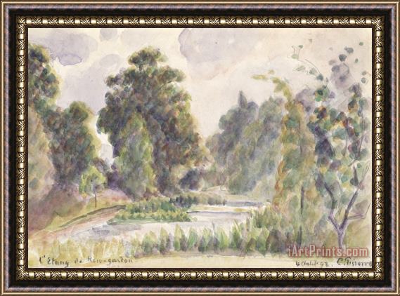 Camille Pissarro Pond at Kew Gardens Framed Painting