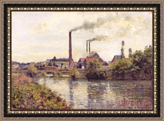 Camille Pissarro The Factory at Pontoise Framed Painting