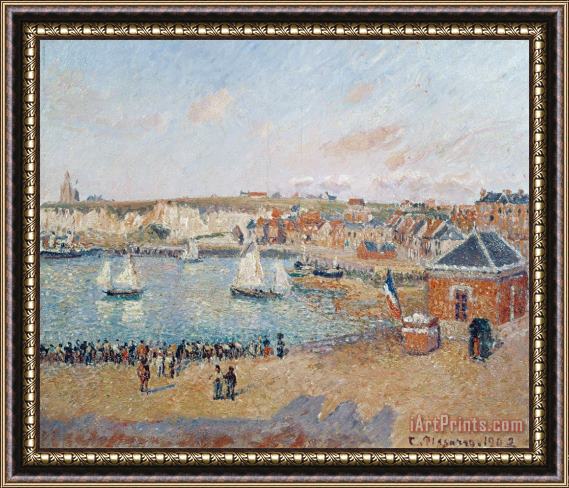 Camille Pissarro The Outer Harbour at Dieppe Framed Painting