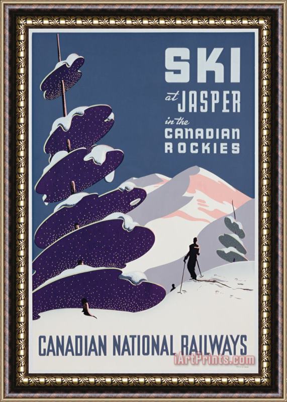 Canadian School Poster Advertising The Canadian Ski Resort Jasper Framed Print
