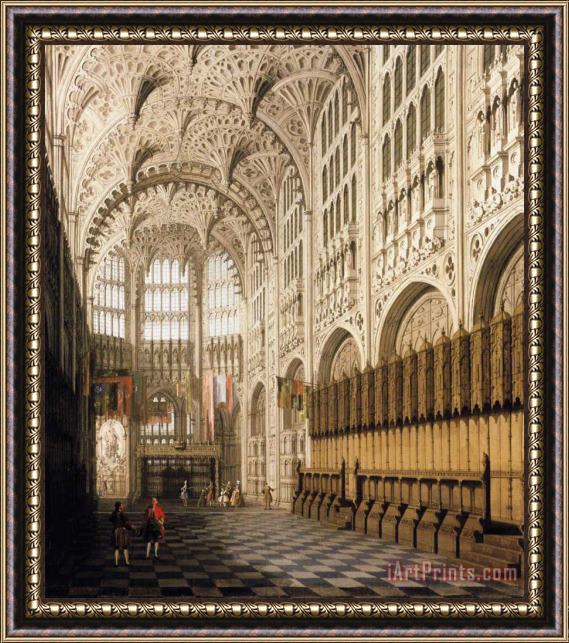 Canaletto The Interior of Henry Vii's Chapel in Westminster Abbey Framed Painting