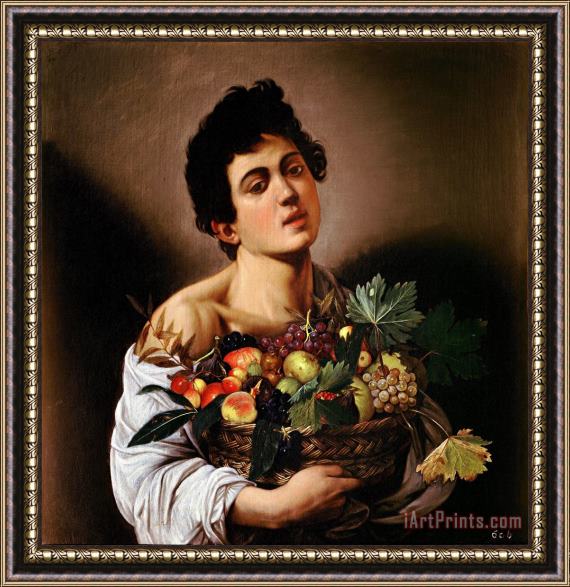 Caravaggio Boy with a Basket of Fruit Framed Print