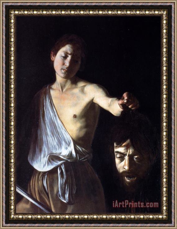 Caravaggio David Goliath 1610 Framed Print