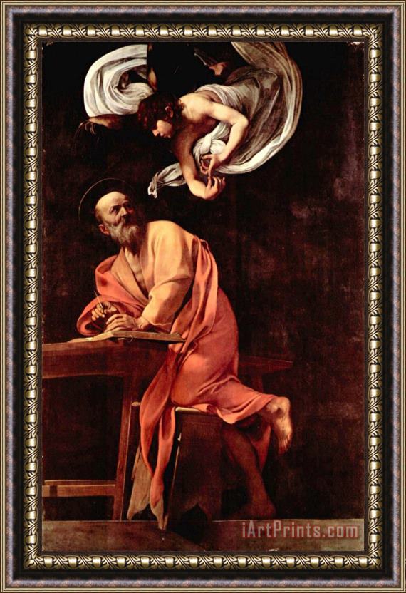 Caravaggio Matthew Angel Framed Painting