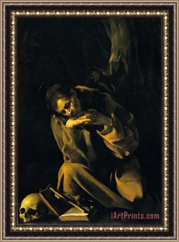 Caravaggio St Francis Prayer Framed Painting