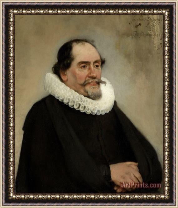 Carel Fabritius Portrait of Abraham De Potter, Amsterdam Silk Merchant Framed Print
