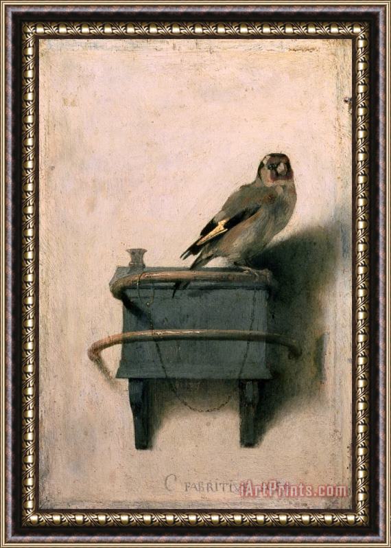 Carel Fabritius The Goldfinch 1654 Framed Painting