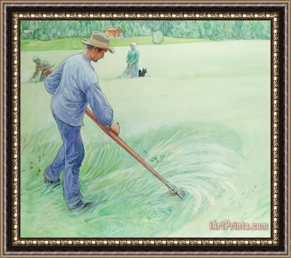 Carl Larsson Harvesters Framed Painting