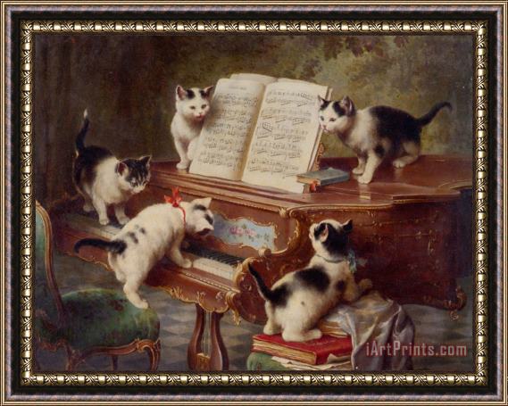 Carl Reichert The Kittens Recital Framed Print