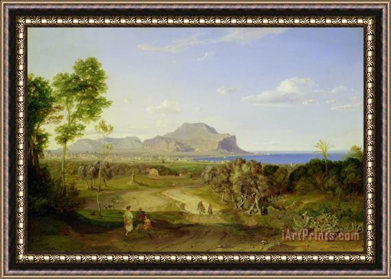 Carl Rottmann View over Palermo Framed Painting