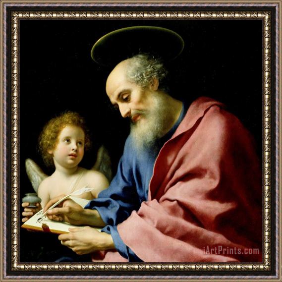 Carlo Dolci St. Matthew Writing His Gospel Framed Print