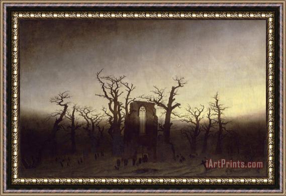 Caspar David Friedrich Abbey In An Oak Forest Framed Painting
