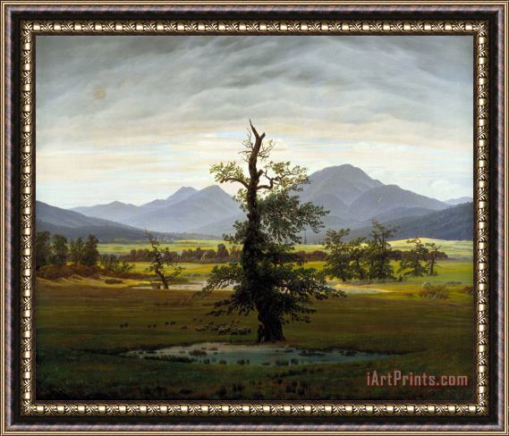 Caspar David Friedrich Landscape with Solitary Tree Framed Painting