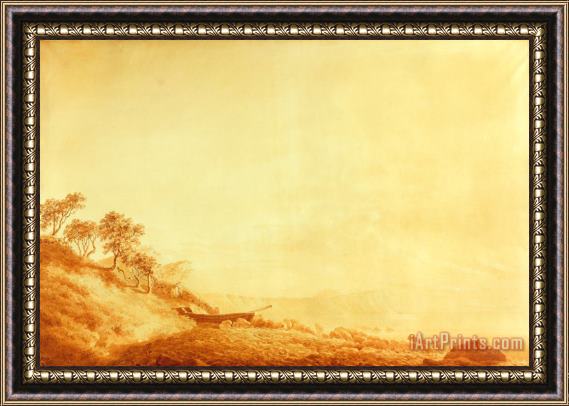 Caspar David Friedrich Looking Towards Arkona at Sunrise Framed Painting
