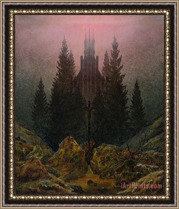 Caspar David Friedrich The Cross in The Mountains Framed Print