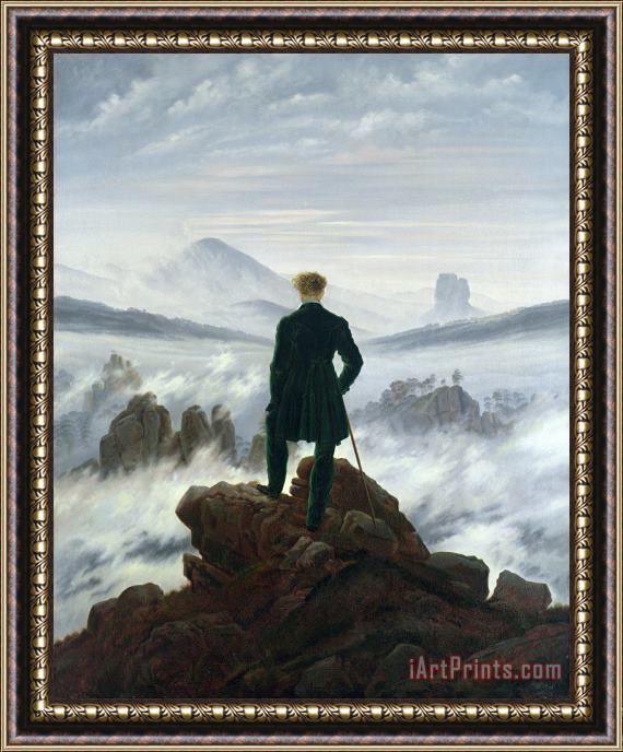 Caspar David Friedrich The Wanderer above the Sea of Fog Framed Painting