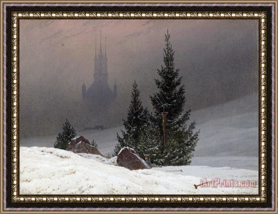 Caspar David Friedrich Winter Landscape Framed Print