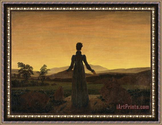 Caspar David Friedrich Woman Before The Rising Sun (woman Before The Setting Sun) Framed Print
