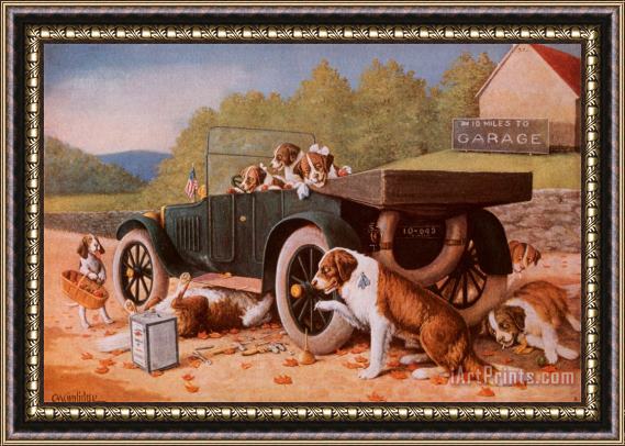 cassius marcellus coolidge Ten Miles to a Garage Framed Print
