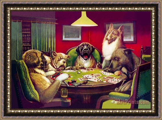 cassius marcellus coolidge Waterloo Dogs Playing Poker Framed Print