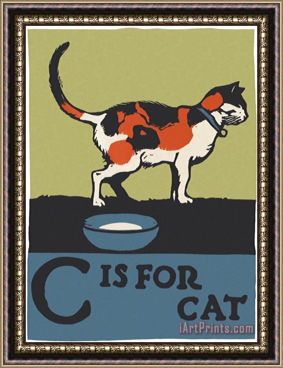 C.B. Falls Alphabet: C Is for Cat Framed Painting