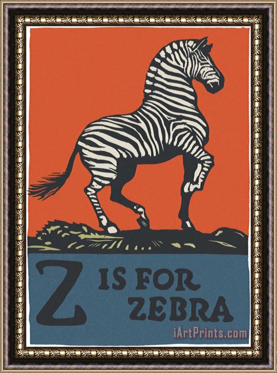 C.B. Falls Alphabet: Z Is for Zebra Framed Painting