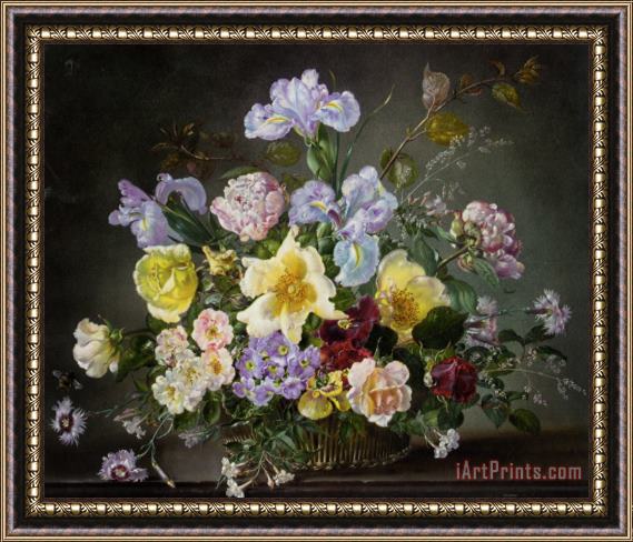 Cecil Kennedy A Still Life with Peonies And Other Flowers Framed Print