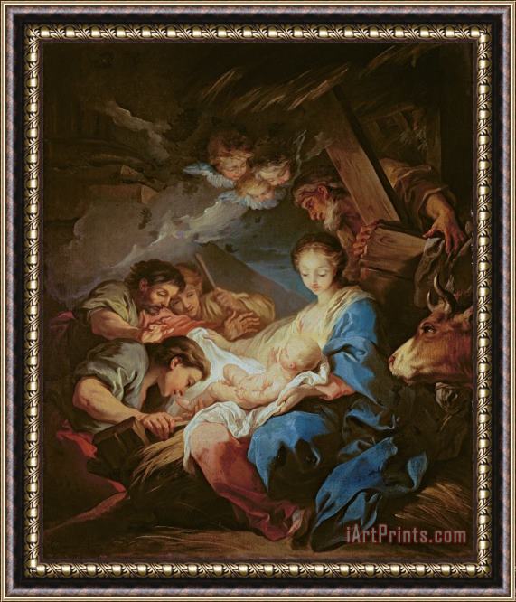 Charle van Loo The Adoration of the Shepherds Framed Painting