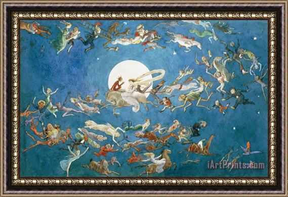 Charles Altamont Doyle A Dance Around The Moon Framed Painting