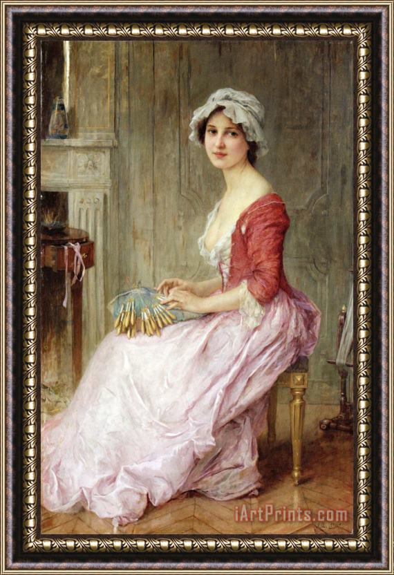 Charles Amable Lenoir The Seamstress Framed Painting