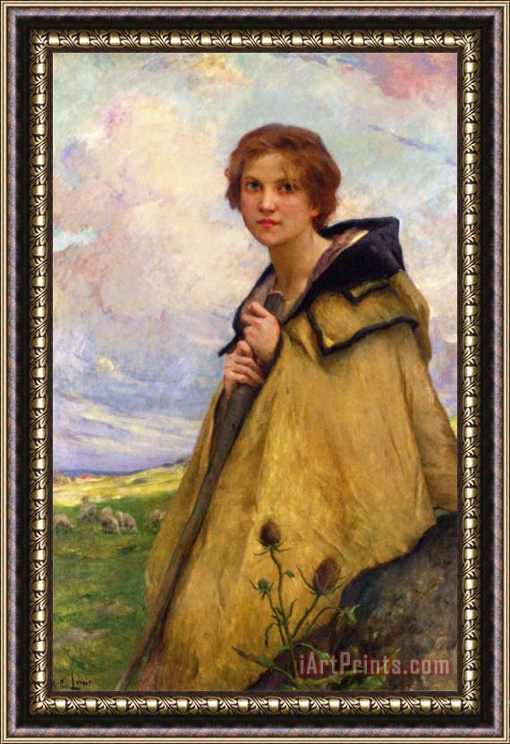 Charles Amable Lenoir The Shepherdess Framed Painting