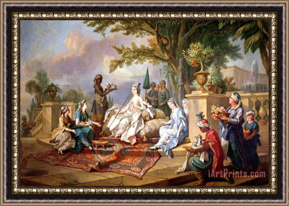 Charles Amedee Philippe van Loo The Sultana Served by her Eunuchs Framed Print