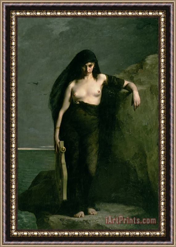 Charles Auguste Mengin Sappho Framed Painting