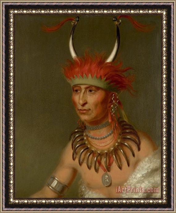 Charles Bird King Ottoe Half Chief, Husband of Eagle of Delight Framed Painting