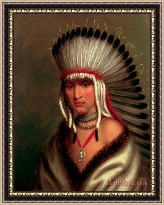 Charles Bird King Petalesharro (generous Chief), Pawnee Framed Painting