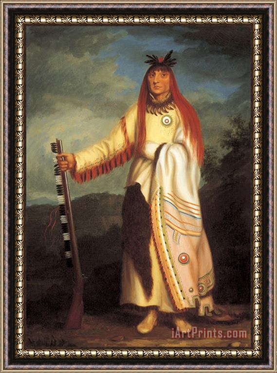 Charles Bird King Wanata (the Charger), Grand Chief of The Sioux Framed Painting
