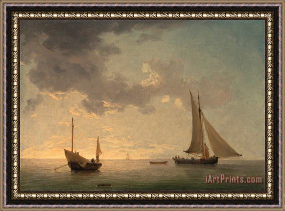 Charles Brooking A Smack in Light Airs Framed Print