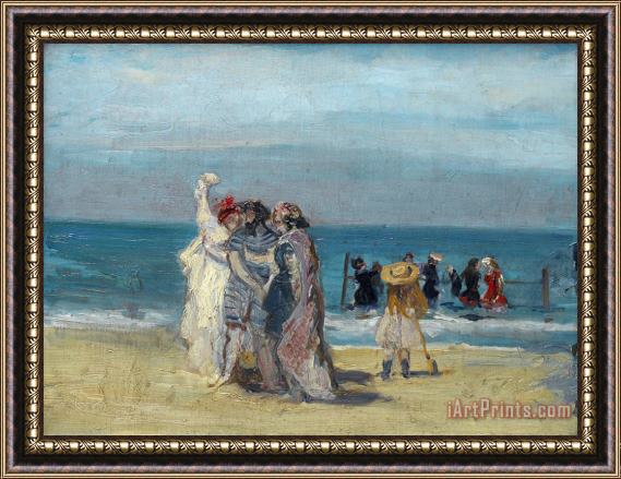 Charles Conder Figures on a Beach Framed Painting
