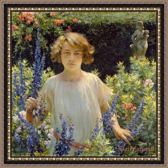 Charles Courtney Curran Betty Gallowhur (betty Newell) Framed Painting
