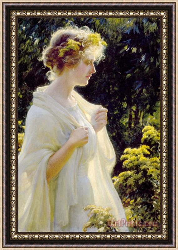 Charles Courtney Curran The Golden Profile Framed Print