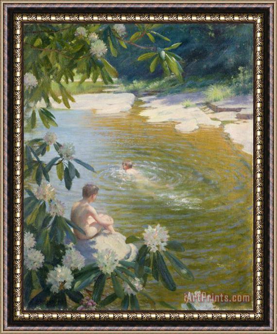 Charles Courtney Curran The Swimming Hole Framed Painting