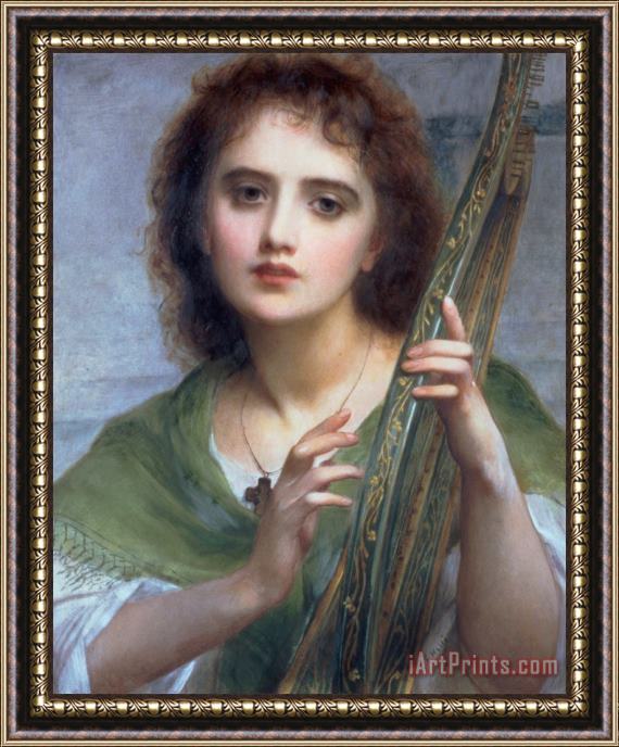 Charles Edward Halle A Lady with Lyre Framed Print