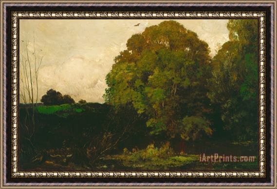 Charles Francois Daubigny A Pond In The Morvan Framed Painting