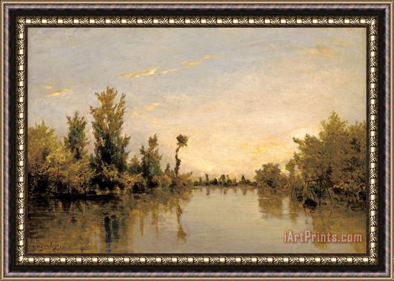 Charles Francois Daubigny Banks of The Seine Framed Painting