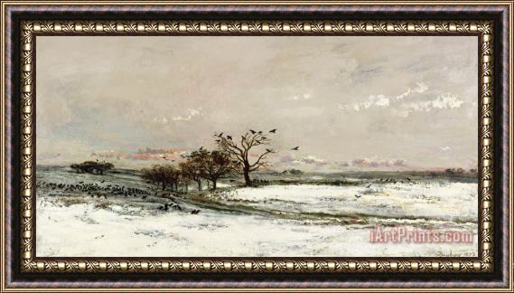 Charles Francois Daubigny The Snow Framed Print